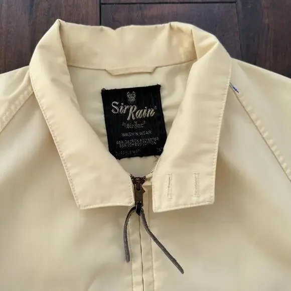 Vintage Work Jacket Men's Yellow Full Zip Gabardine 60s Talon 70s Chore Light - Picture 3 of 11